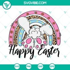 Easter, SVG Files, Happy Easter Rainbow SVG File, Easter Bunny SVG Image, 4