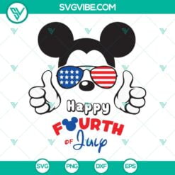 4th Of July, Disney, SVG Files, Happy Fourth Of July Mickey Mouse SVG File, 2