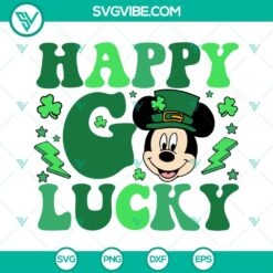 Disney, St Patrick's Day, SVG Files, Happy Go Lucky SVG Download, Mickey 2