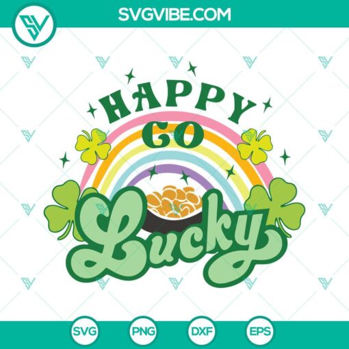 happy go lucky svg rainbow svg shamrock svg st patricks day svg png dxf eps 2 mockup