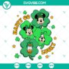 St Patricks Day Mickey Mouse SVG featuring shamrock elements, perfect for festive projects. Happy Go Lucky design.