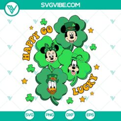 Happy Go Lucky SVG Download, Shamrock Mouse SVG Images, St Patricks Day Mickey