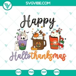 Christmas, Halloween, SVG Files, Thanks Giving, Happy Hallothanksmas Coffee SVG 10