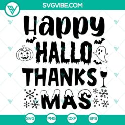 Happy Hallothanksmas SVG Download, Halloween SVG Images, Thanksgiving SVG Files
