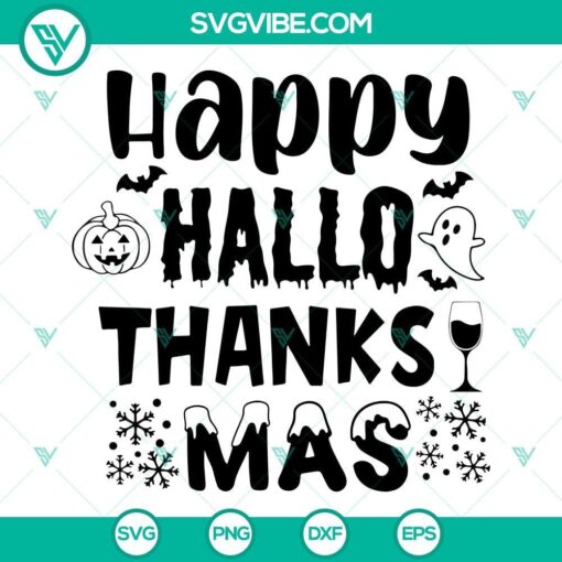 happy hallothanksmas svg halloween svg thanksgiving svg christmas svg 1 mockup