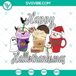 Christmas, Halloween, SVG Files, Thanks Giving, Happy Hallothanksmas SVG Image, 2