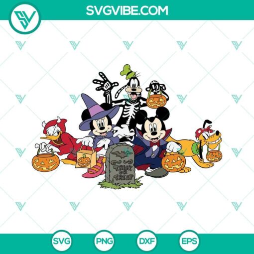 happy halloween mickey mouse and friends svg png dxf eps cut files for cricut silhouette 8 mockup