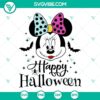 Happy Halloween Minnie Sally SVG featuring Disney Halloween design with Sally from Nightmare Before Christmas. Perfect for crafting projects.