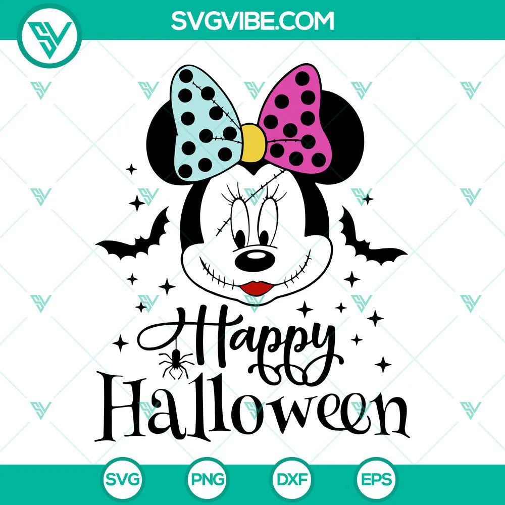 Disney, Halloween, SVG Files, Happy Halloween Minnie Sally SVG Files, Disney 1