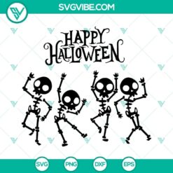 Happy Halloween Skeleton SVG Download, Dancing Skeleton SVG File, Skeletons