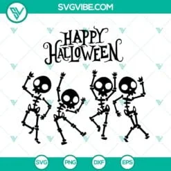 Halloween, SVG Files, Happy Halloween Skeleton SVG Download, Dancing Skeleton 2