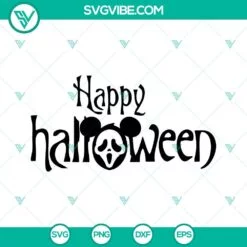 Disney, Halloween, SVG Files, Happy Halloween SVG Image, Mickey Head Ghost Face 2