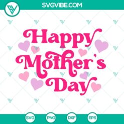 Retro Mama Happy Mother's Day SVG file with "Love Mom" design, available for download in PNG, DXF, and EPS.