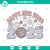 Happy New Year 2023 SVG download featuring festive holiday designs compatible with PNG and DXF formats.