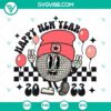 Happy New Year 2023 SVG images featuring a retro disco ball design, 2023 SVG download, and kids new year theme perfect for holiday crafts.