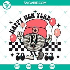 Happy New Year, SVG Files, Happy New Year 2023 SVG Images, Retro Disco Ball SVG 7