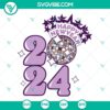 New Year 2024 SVG files featuring disco ball designs for festive celebrations in 2024.
