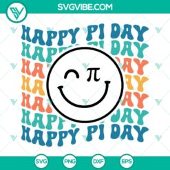 Pi Day, SVG Files, Happy Pi Day Smiley Face SVG Image, Retro Mathematic SVG 2