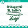 Happy St. Fatty’s Day embroidery file with cannabis St. Patrick's Day pattern, perfect for celebrating in style.