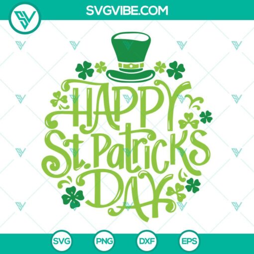 happy st patricks day svg lucky svg shamrock svg leprechaun hat svg png dxf eps cut files 5 mockup