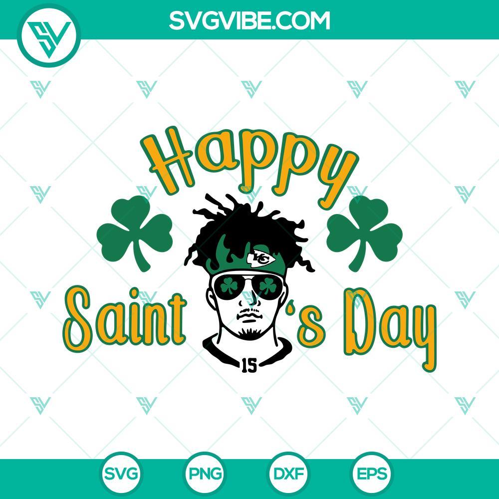 happy-st-patricks-mahomes-day-svg-shamrock-patrick-mahomes-15-svg-kansas-city-chiefs-svg-png-dxf-eps-7-mockup.jpg St Patricks Day Mahomes SVG file with Shamrock design, featuring Patrick Mahomes number 15. Perfect for festive crafting.