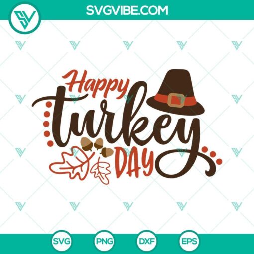 happy turkey day svg happy thanksgiving day svg turkey day svg dxf png eps thanksgiving svg cut file 1 mockup