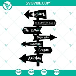 Harry Potter road sign SVG download featuring places where events happen, perfect for fan projects.