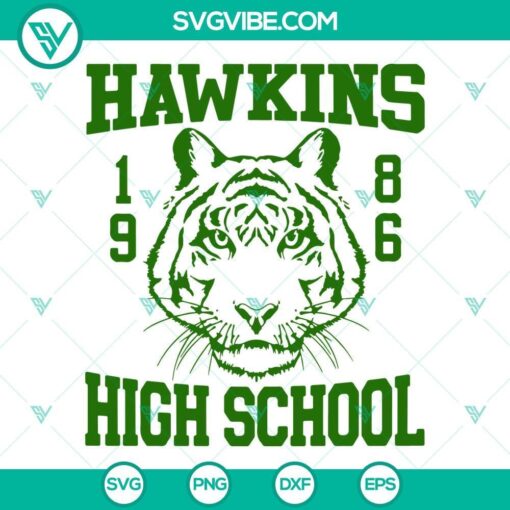 hawkins high school 1986 tigers svg stranger things 4 svg hawkins high school logo tiger svg png dxf eps 9 mockup