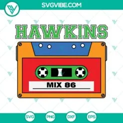 Movies, SVG Files, Hawkins Mix 86 SVG File, Hawkins High School SVG Download, 2