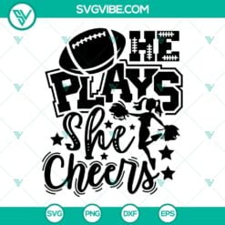 Sports, SVG Files, He Plays She Cheers SVG Image, Football Cheerleaders SVG 5