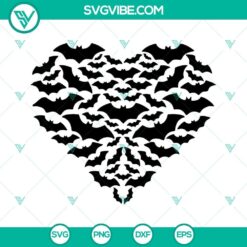 Heart Bats SVG Files, Halloween Bats SVG Image, Spooky Bats SVG Images, Bats Clipart
