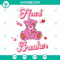 SVG Files, Valentine's Day, Heart Breaker Bear Valentine SVG Image, Retro 24