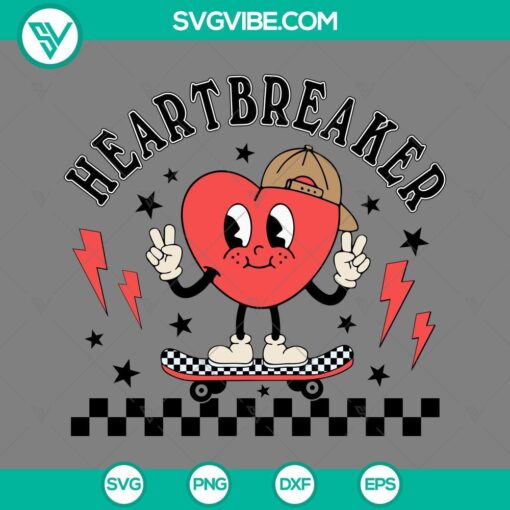 heart breaker svg heart skateboard svg png eps dxf file mockup