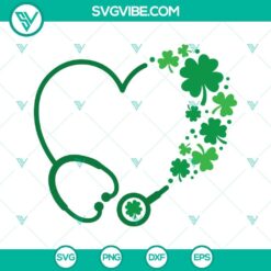 St Patrick's Day, SVG Files, Heart Stethoscope Shamrock SVG Download, Shamrock 2