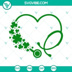 St Patrick's Day, SVG Files, Heart Stethoscope Shamrock SVG Download, Shamrock 4