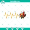 Heartbeat Turkey Nurse SVG design for Funny Nurse Thanksgiving. Download SVG, PNG, and DXF files. Perfect for Thanksgiving crafts and gifts.
