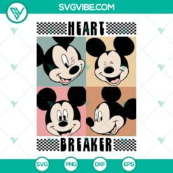 Disney, SVG Files, Valentine's Day, Heartbreaker Mickey Mouse SVG Image, Mickey 2