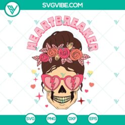 SVG Files, Valentine's Day, Heartbreaker Skull Valentine SVG Images, Messy Bun 10