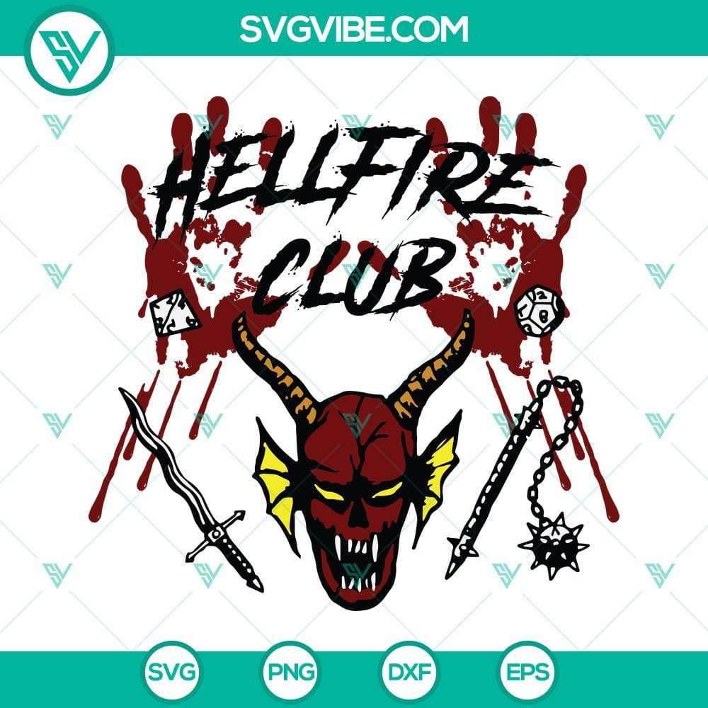 Hellfire Club SVG, Hellfire Club Shirt, Stranger Things Season 4 SVG Hellfire Club shirt design inspired by Stranger Things Season 4, available as an SVG image.
