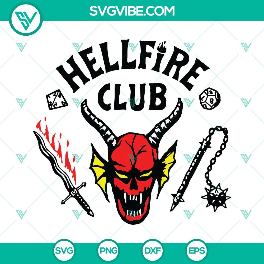 Movies, SVG Files, Hellfire Club SVG Download, Stranger Things 4 SVG Files, 1