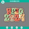Hello 2024 Disco Ball SVG images for Happy New Year 2024 celebration, includes PNG, EPS, and DXF files for download.