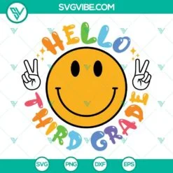 hello back to school svg bundle first day of school svg back to school smiley svg hello grade svg 3 mockup