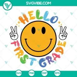 hello back to school svg bundle first day of school svg back to school smiley svg hello grade svg 6 mockup