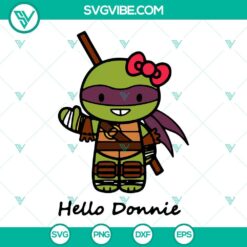 Movies, SVG Files, Hello Donnie SVG Download, Hello Kitty Donatello Ninja 2