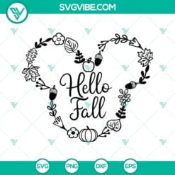 Disney, Fall, SVG Files, Hello Fall SVG Images, Autumn SVG Image, Disney Mickey 4