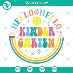 School, SVG Files, Hello Kindergarten SVG Download, Retro Kindergarten SVG 3