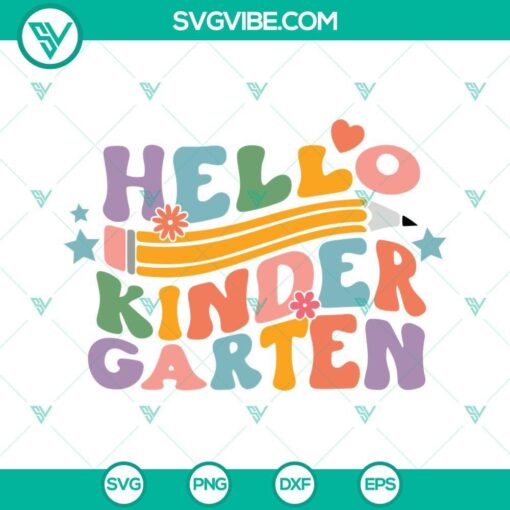 hello kindergarten svg retro kindergarten svg first day of school svg back to school svg 9 mockup