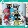 Hello Kitty and Friends Summer 20oz tumbler wrap PNG file, featuring cute characters enjoying the sun - perfect for kids.