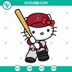 Baseball, Sports, SVG Files, Hello Kitty Arizona Diamondbacks SVG Image, Kitty 7