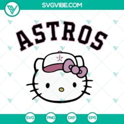 Sports, SVG Files, Hello Kitty Astros Pink SVG Image, Astros Kitty SVG File, 2